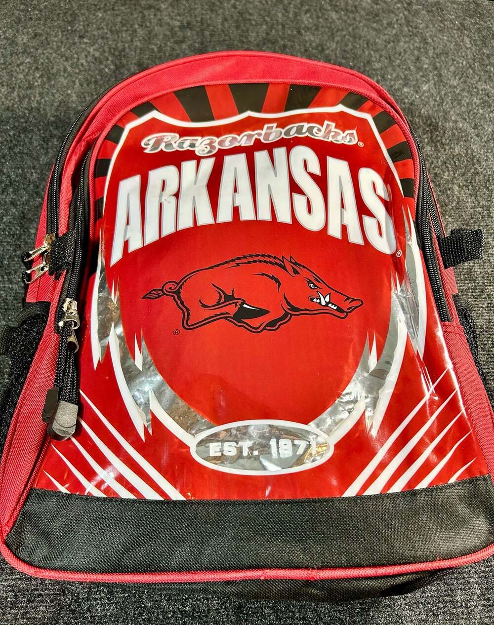 Arkansas Razorbacks NCAA Red and Black Backpack
